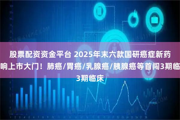 股票配资资金平台 2025年末六款国研癌症新药扣响上市大门！肺癌/胃癌/乳腺癌/胰腺癌等首闯3期临床