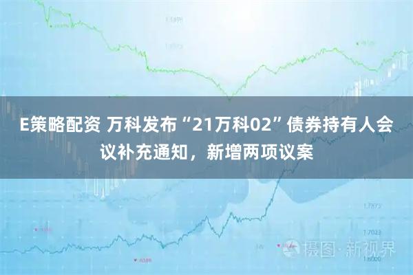 E策略配资 万科发布“21万科02”债券持有人会议补充通知，新增两项议案
