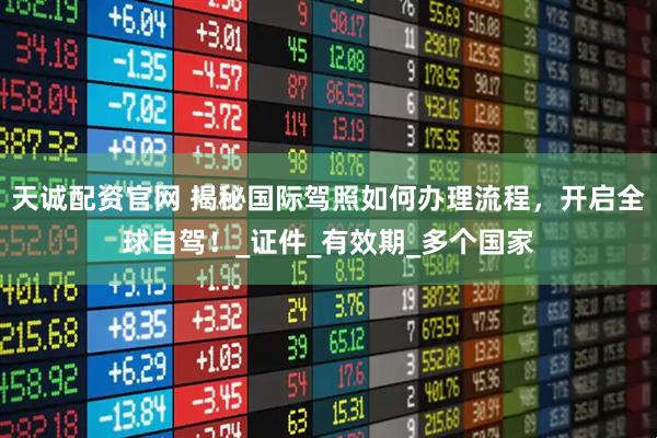 天诚配资官网 揭秘国际驾照如何办理流程，开启全球自驾！_证件_有效期_多个国家